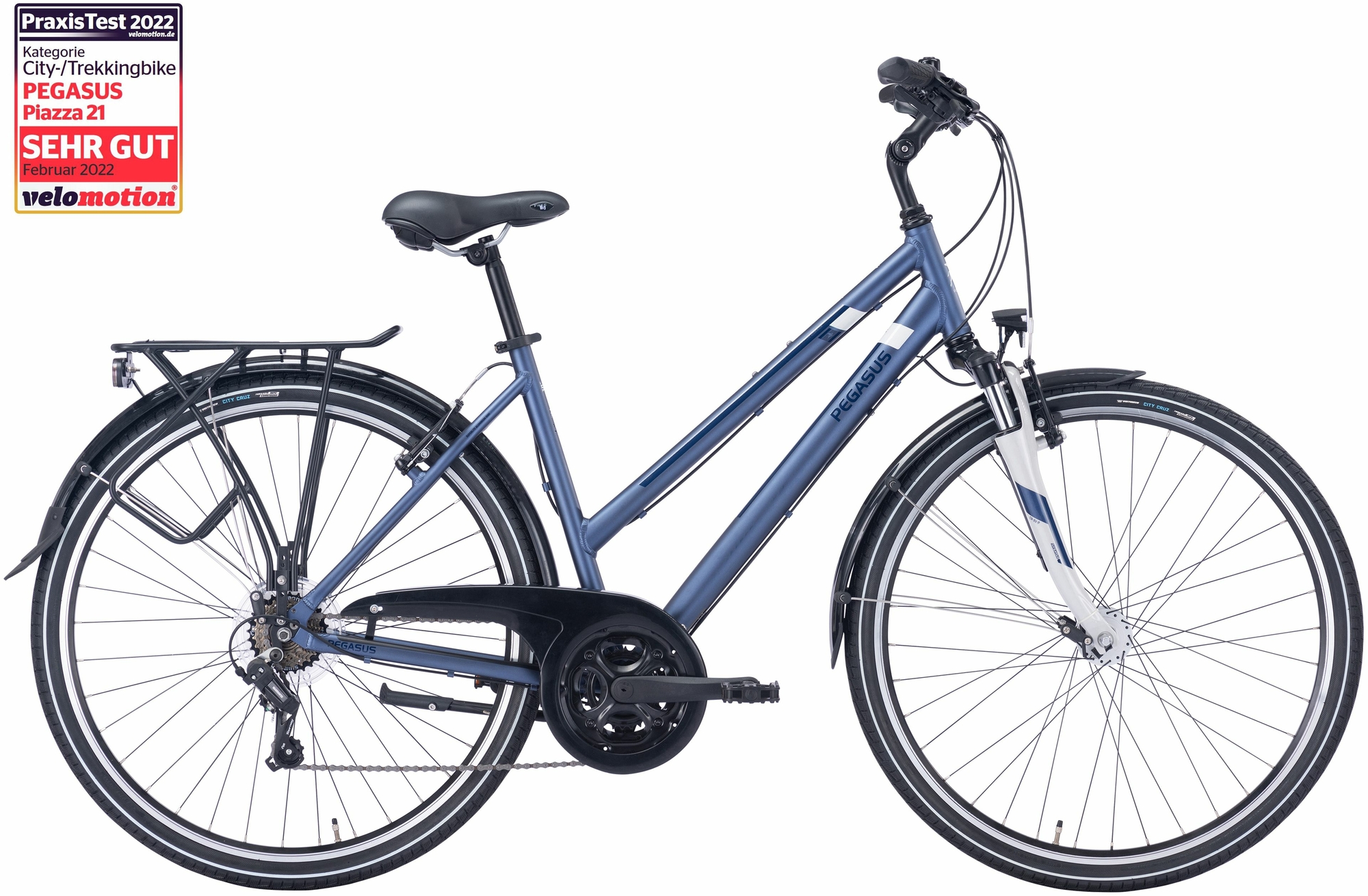 PEGASUS Piazza 21, 21-speed derailleur gear, women's bike, trapeze, model 2022/2023, 28 inches