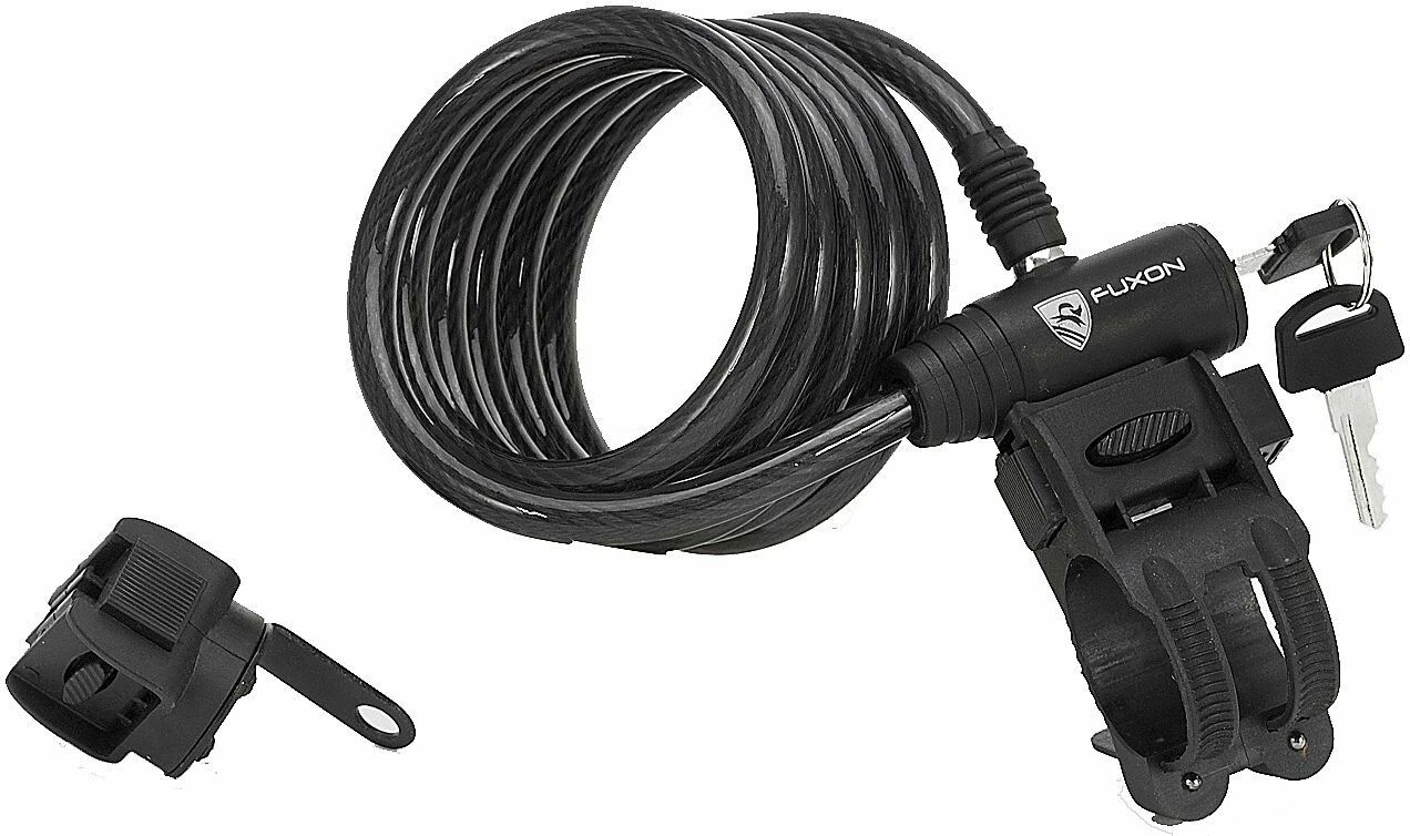 Fuxon spiral cable lock 180cm / 10mm with holder