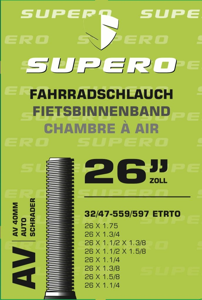 Supero bicycle tube 26 "Schrader40 32 / 47-559 / 597