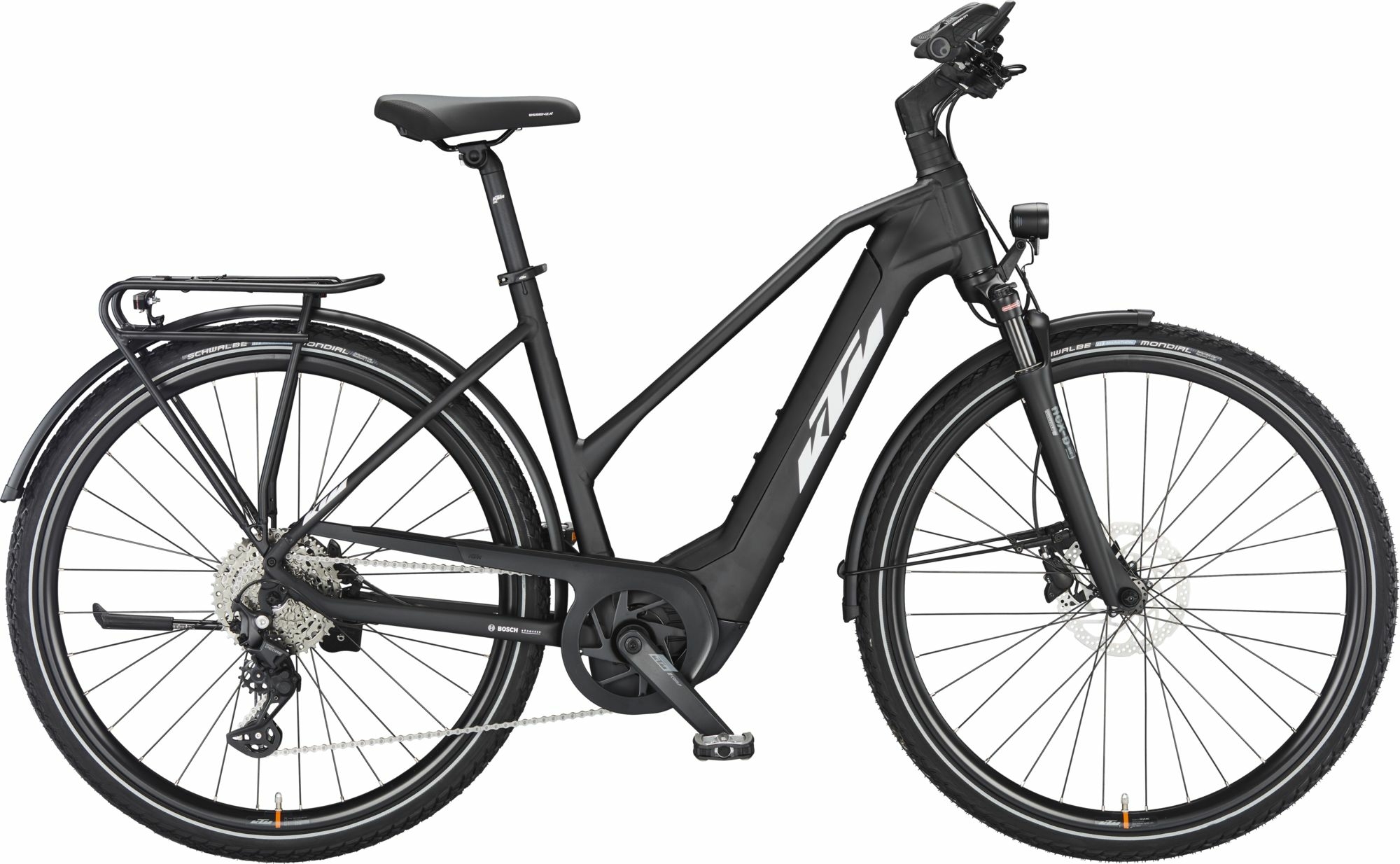 KTM POWER SPORT 10 (625 Wh), 10-speed derailleur gear, women's bike, trapeze, model 2024, 28 inches