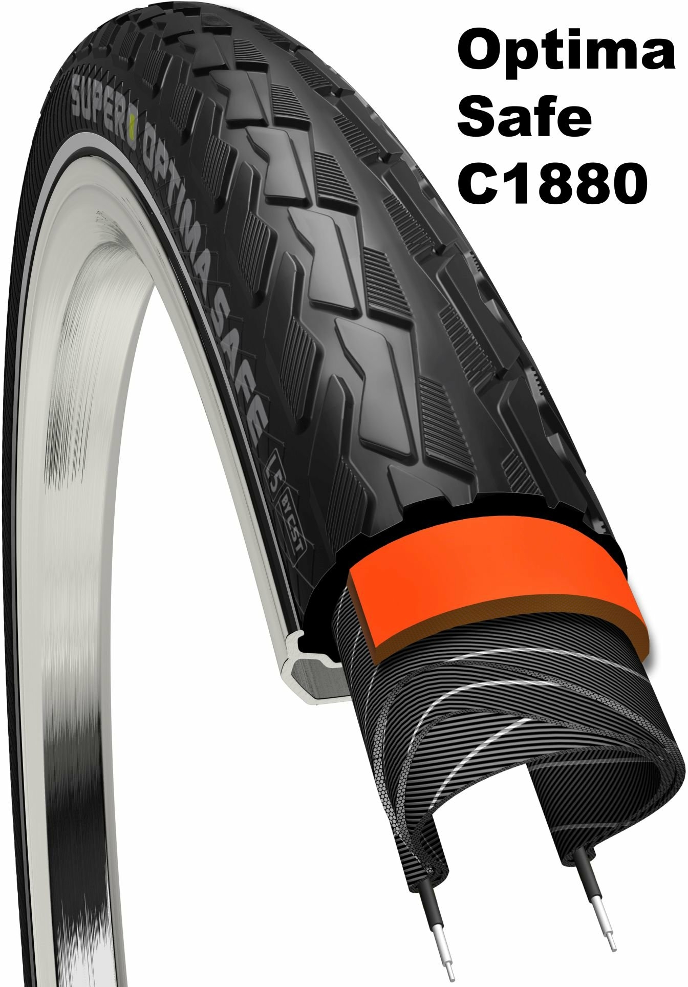 Supero OPTIMA SAFE C1880 28X1.50, 40-622, nero-destro