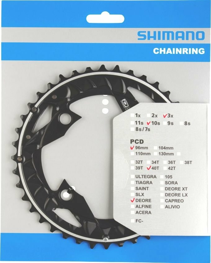Shimano chainring / pinion 3/10-speed 40T 4A black M612 Deore
