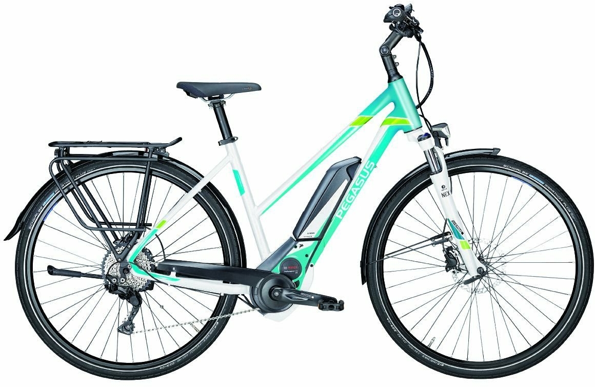 Pegasus Premio E10 Sport (400 Wh), cambio a 10 rapporti, bici da donna, trapezio, modello 2018, 28 pollici