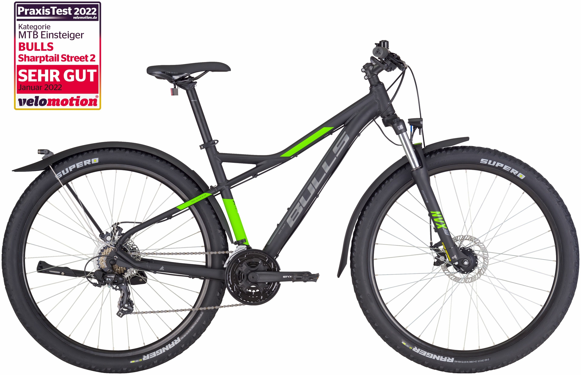 BULLS Sharptail Street 2 27.5, 21-speed derailleur gear, men's bike, diamond, model 2022/2023, 27.5 inches