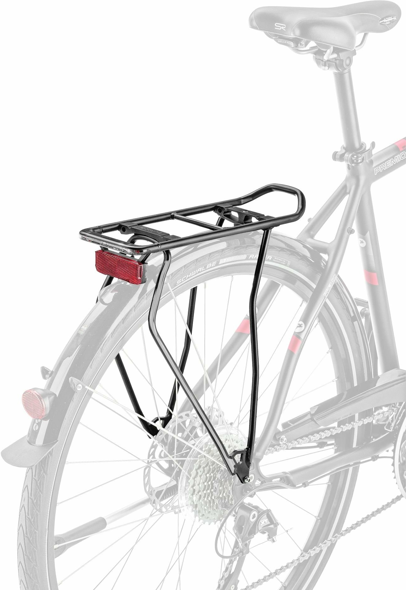 Racktime Standit Shine luggage rack with rear light