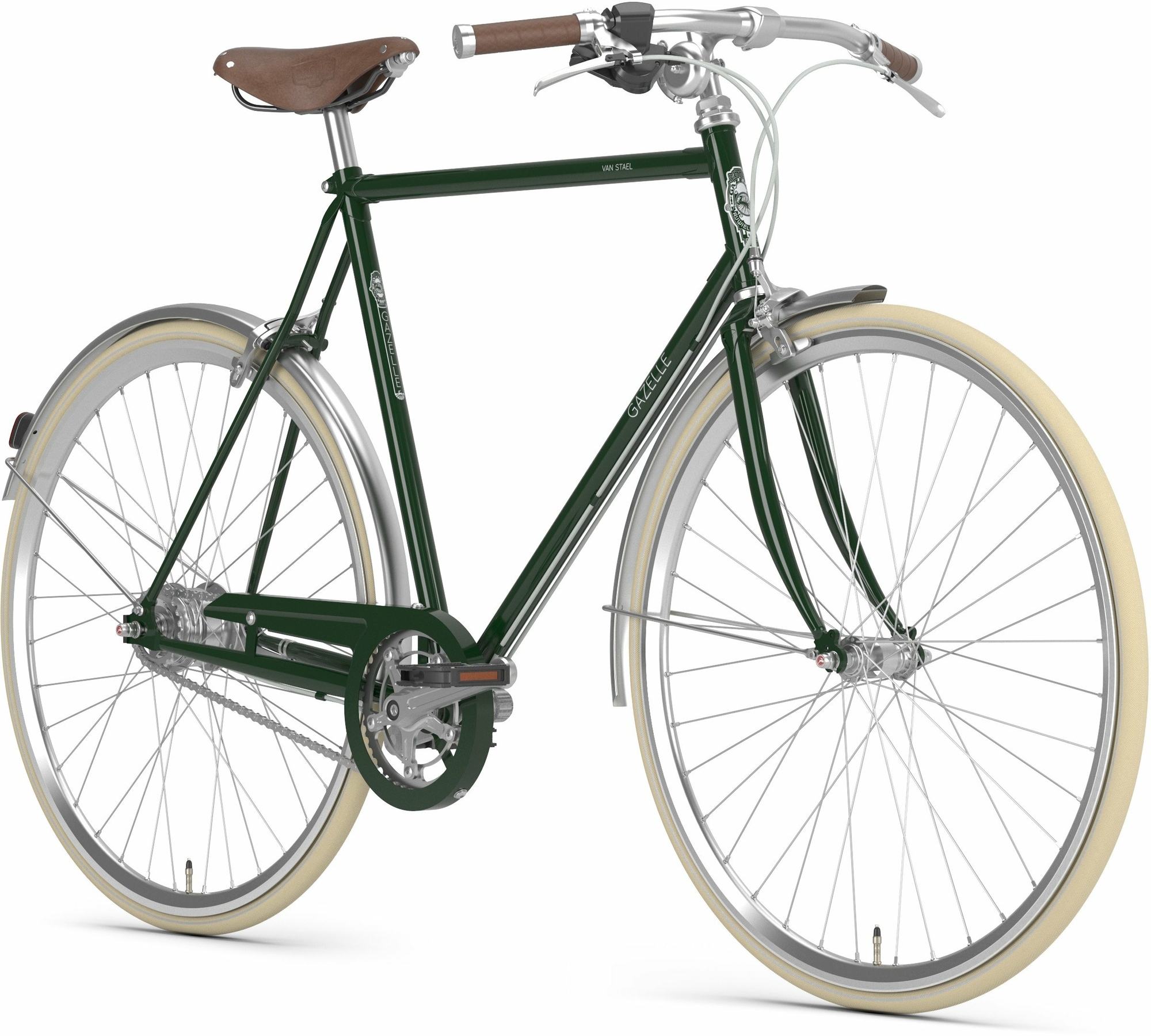 Gazelle VAN STAEL V7, 7-speed hub gear with freewheel, men's bike, diamond, model 2024, 28 inches