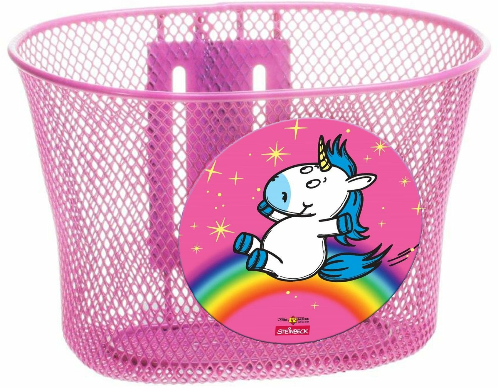 Bike fashion metal basket with handlebar holder unicorn