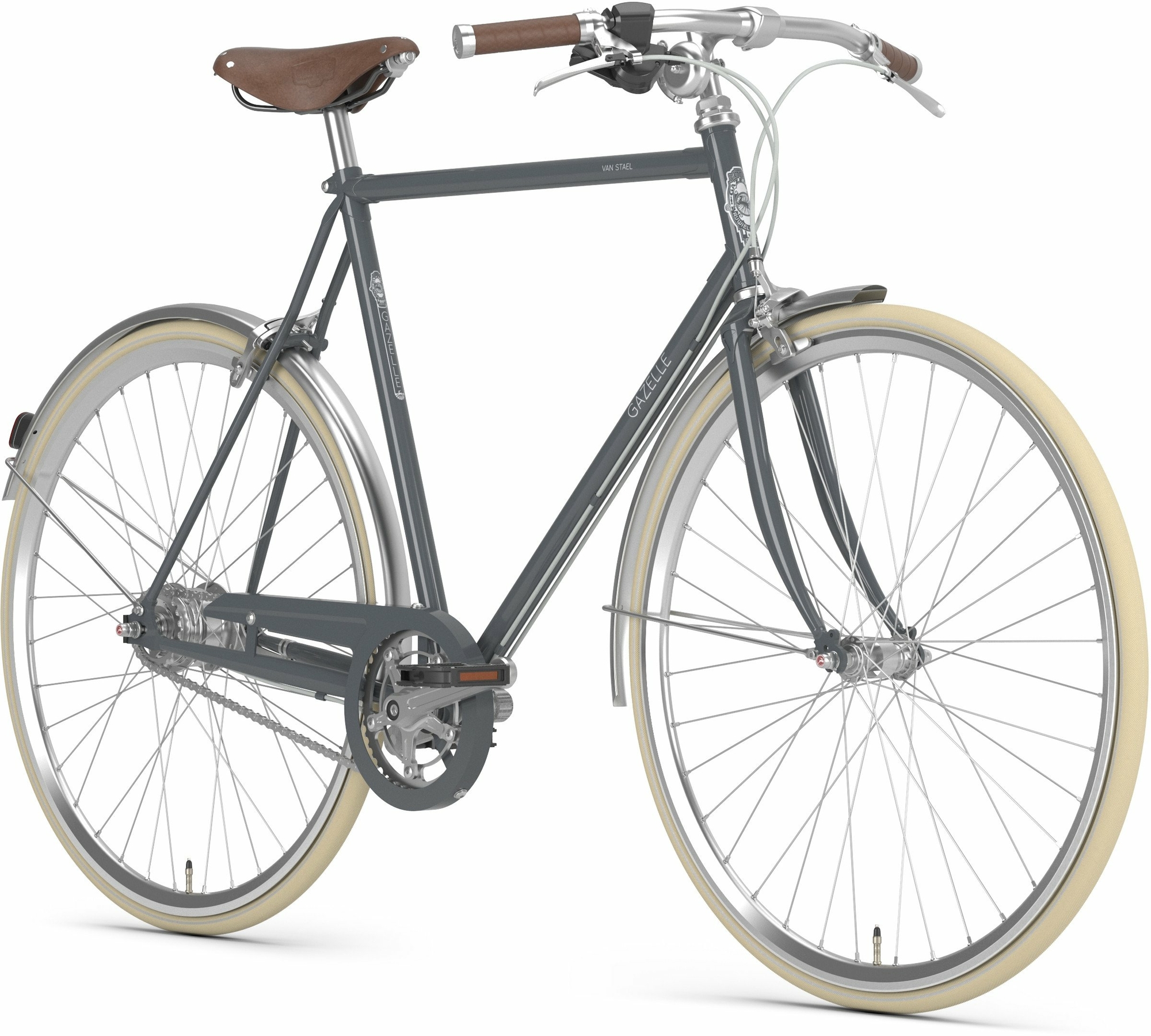 Gazelle VAN STAEL V7, cambio al mozzo a 7 marce con ruota libera, bici da uomo, diamante, modello 2024, 28 pollici