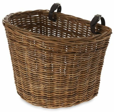 Basil Darcy L Rattan front basket, large