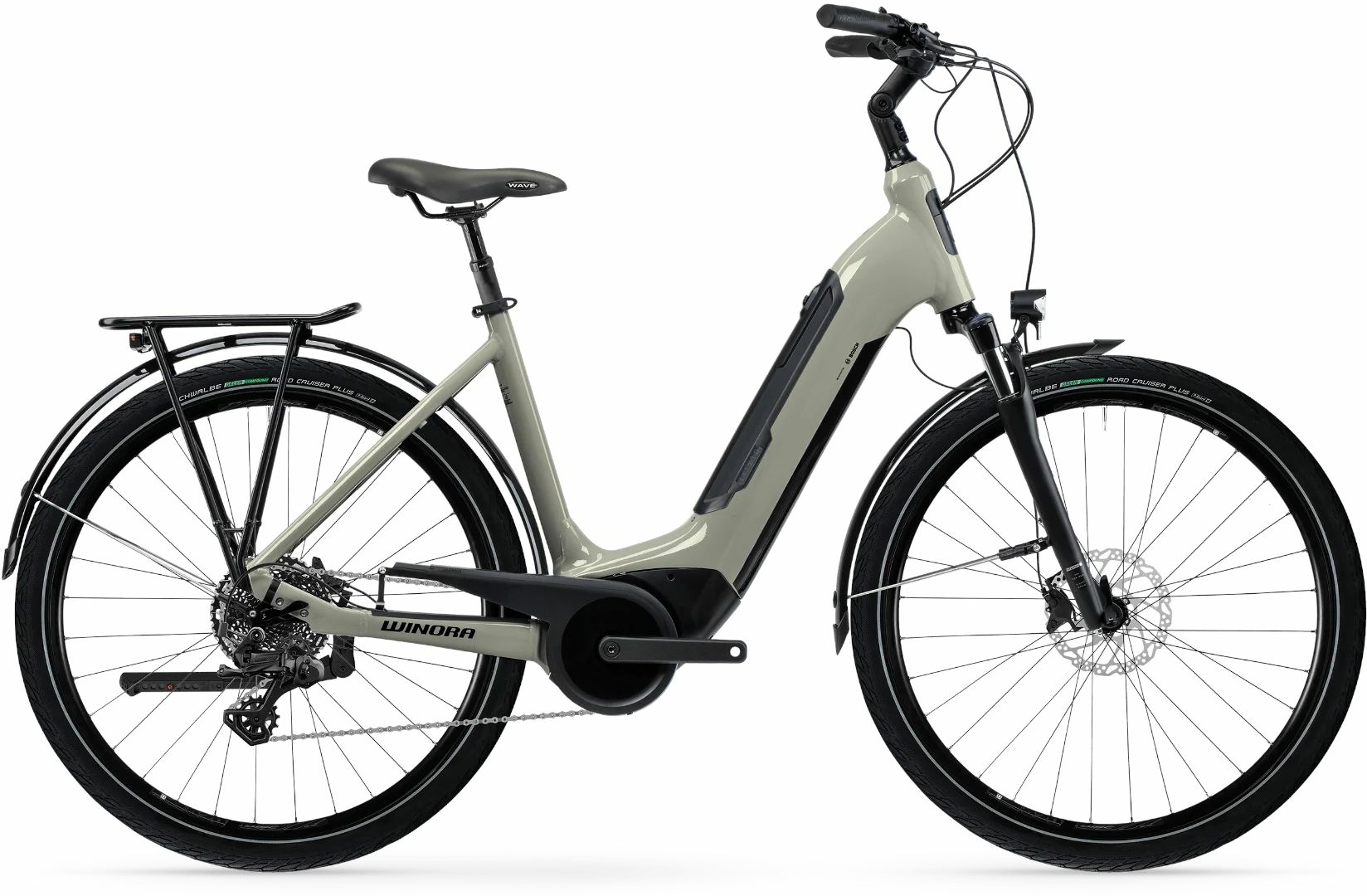 WINORA Tria 10 (500 Wh), deragliatore a 10 velocità, bicicletta da donna, Deep, modello 2024, 28 pollici