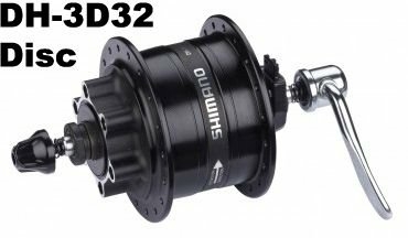 Dinamo al mozzo Shimano Dynamo Trio Pro Links 3 D 32