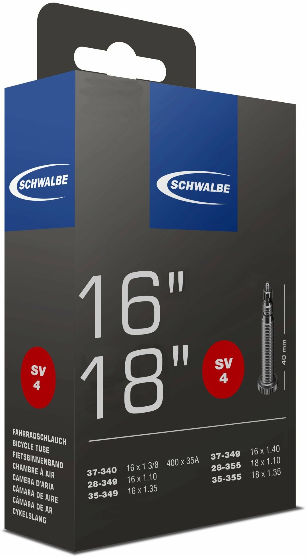 Camera d'aria Schwalbe SV 4 / 40mm