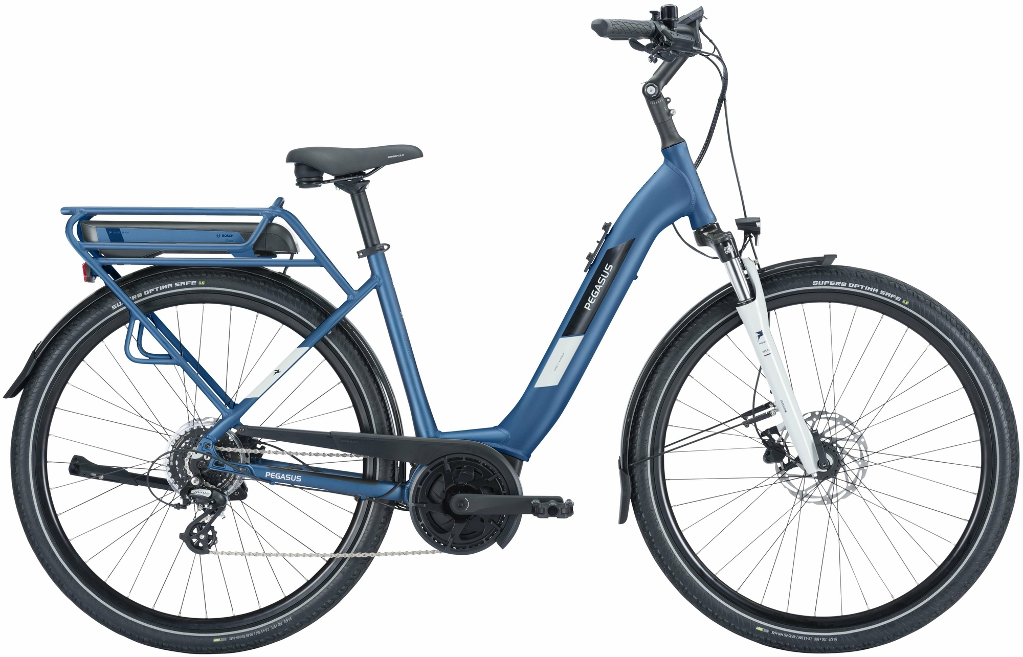 Pegasus Solero E8 Plus (500 Wh), cambio a deragliatore a 8 velocità, bici da donna, Wave, modello 2024, 28 pollici