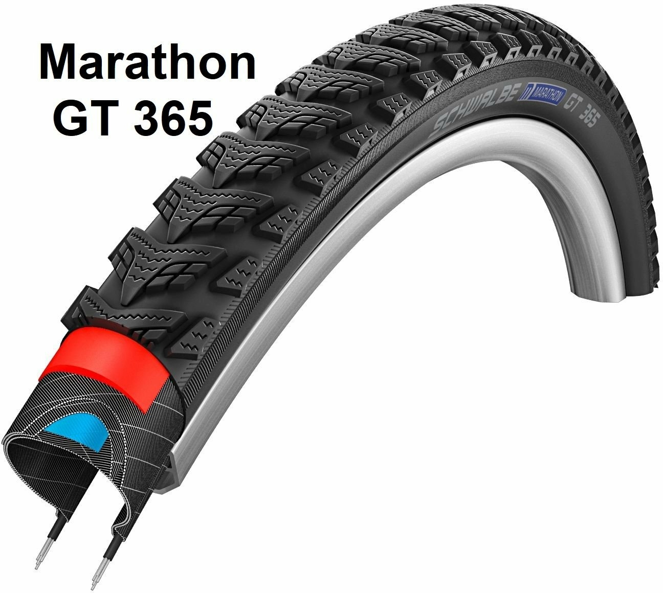 Schwalbe Performance Line, DualGuard - Camera d'aria - E-25 - Copertoncino HS 475-26 pollici Marathon GT 365 (50-559)