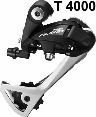 Deragliatore posteriore Shimano Alivio T4000 9 velocità nero / argento