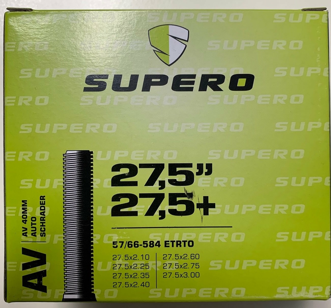 Tubo per bicicletta Supero 27.5" Schrader40 57/66-584
