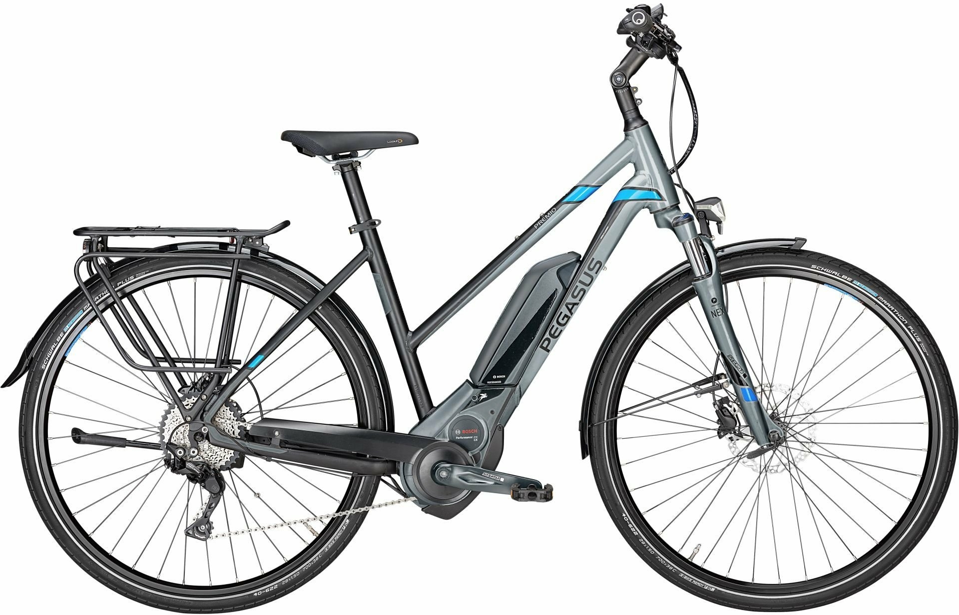 Pegasus Premio E10 Sport (400 Wh), cambio a 10 rapporti, bici da donna, trapezio, modello 2018, 28 pollici