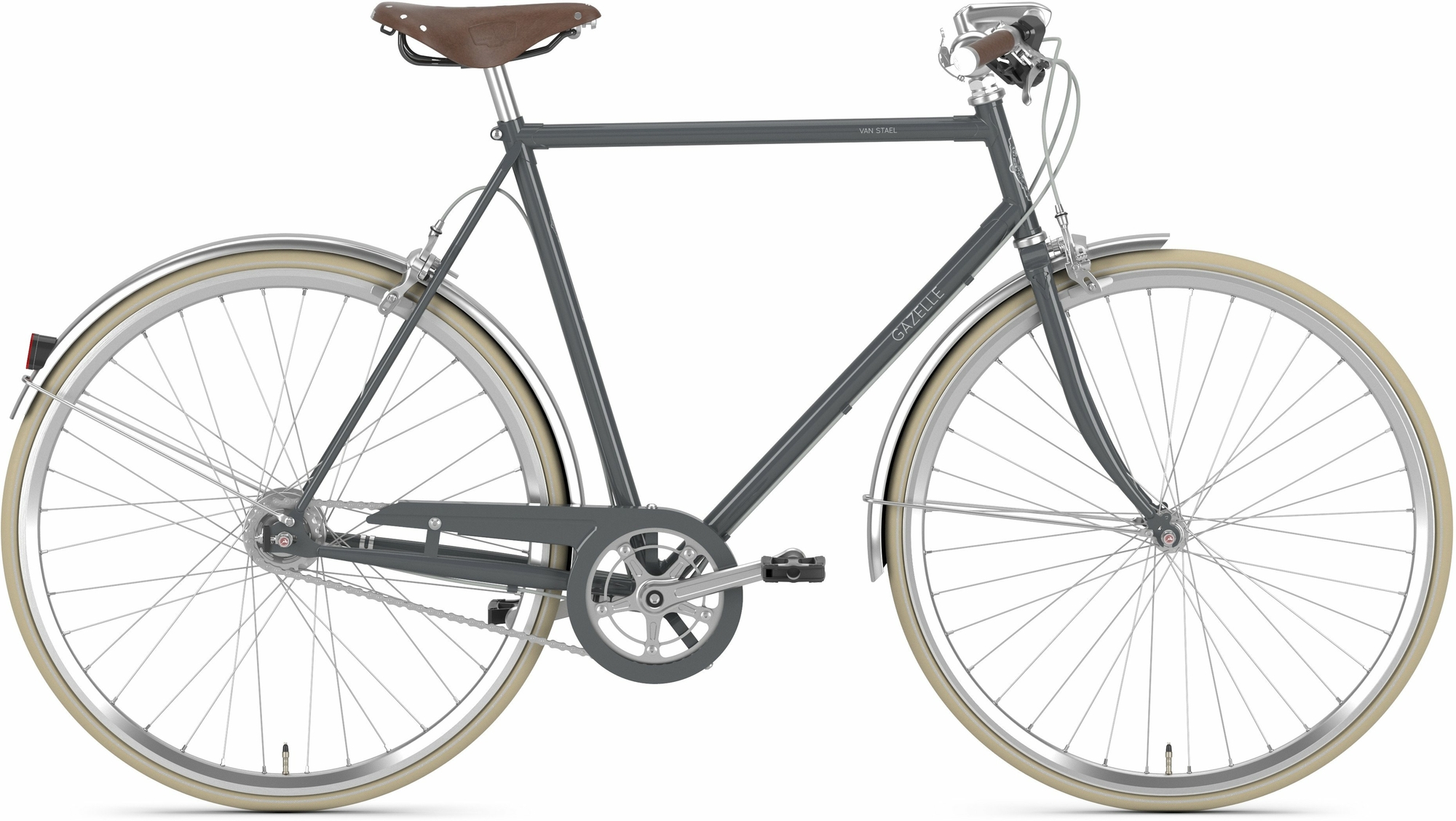 Gazelle VAN STAEL V7, cambio al mozzo a 7 marce con ruota libera, bici da uomo, diamante, modello 2024, 28 pollici