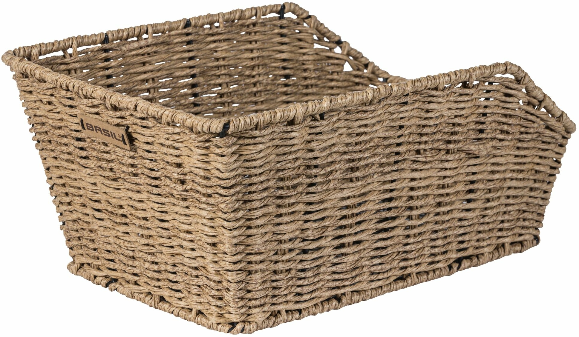 Basil rear wheel basket Cento rattan look natural gray