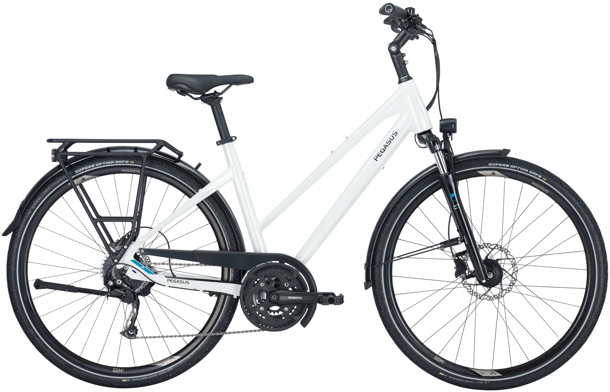 Pegasus Premio SL Disc 27, cambio a deragliatore a 27 velocità, bici da donna, trapezio, modello 2024, 28 pollici