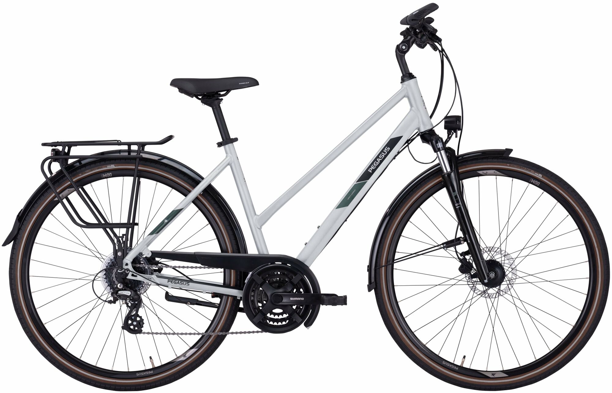 Pegasus Solero SL Disc 24, 24-speed derailleur gear, women's bike, trapeze, model 2024, 28 inches