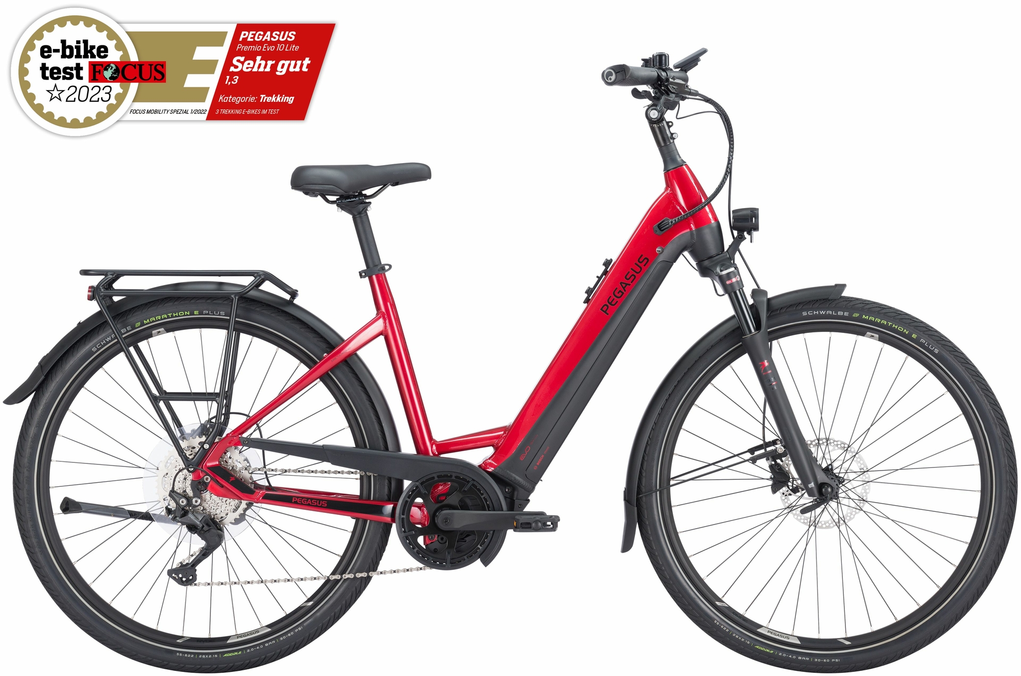 Pegasus Premio Evo 10 Lite (625 Wh), 10-speed derailleur gear, women's bike, Wave, model 2024, 28 inches