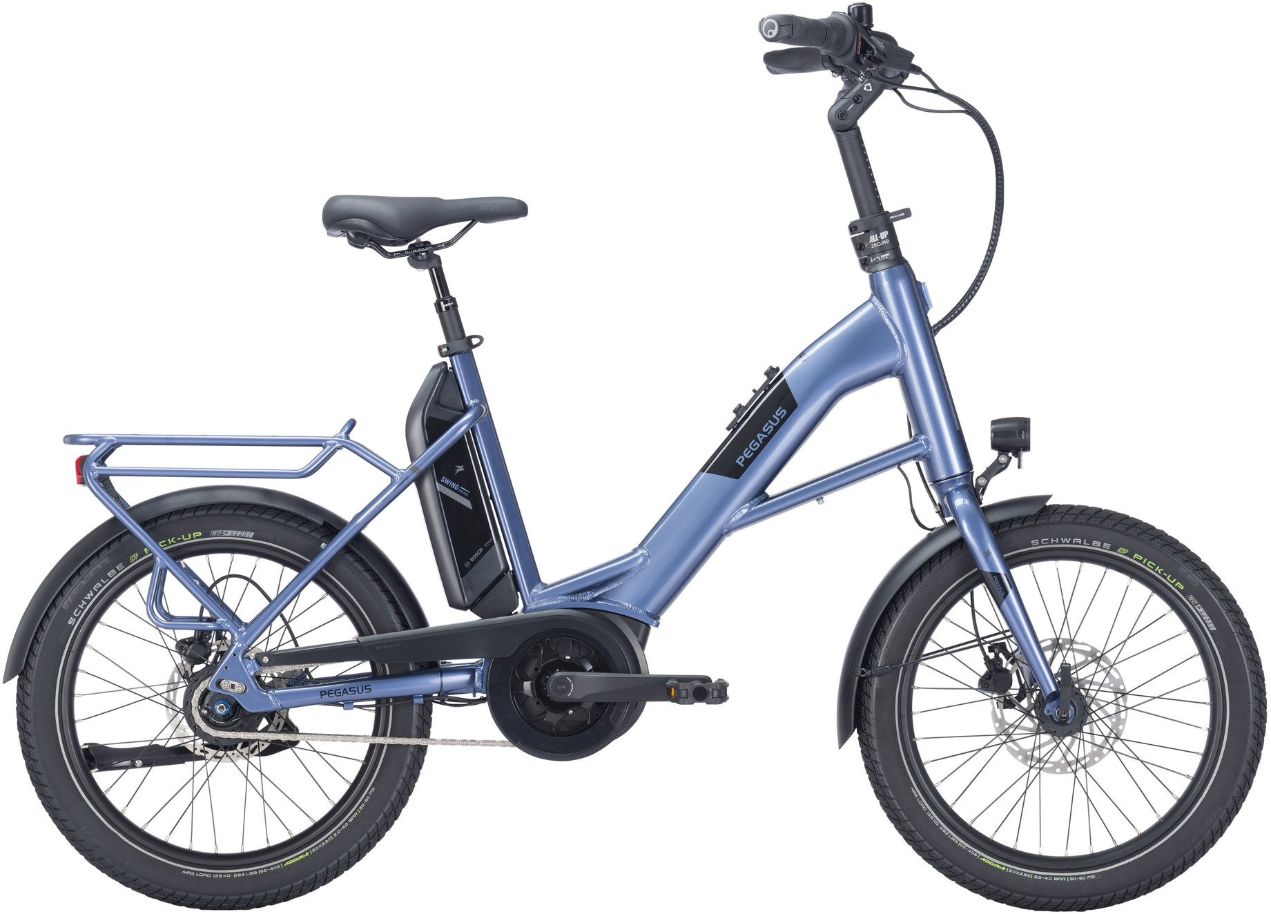 Pegasus Swing E8R Disc (500 Wh), cambio al mozzo a 8 velocità, bici unisex, compatta, modello 2024, 20 pollici