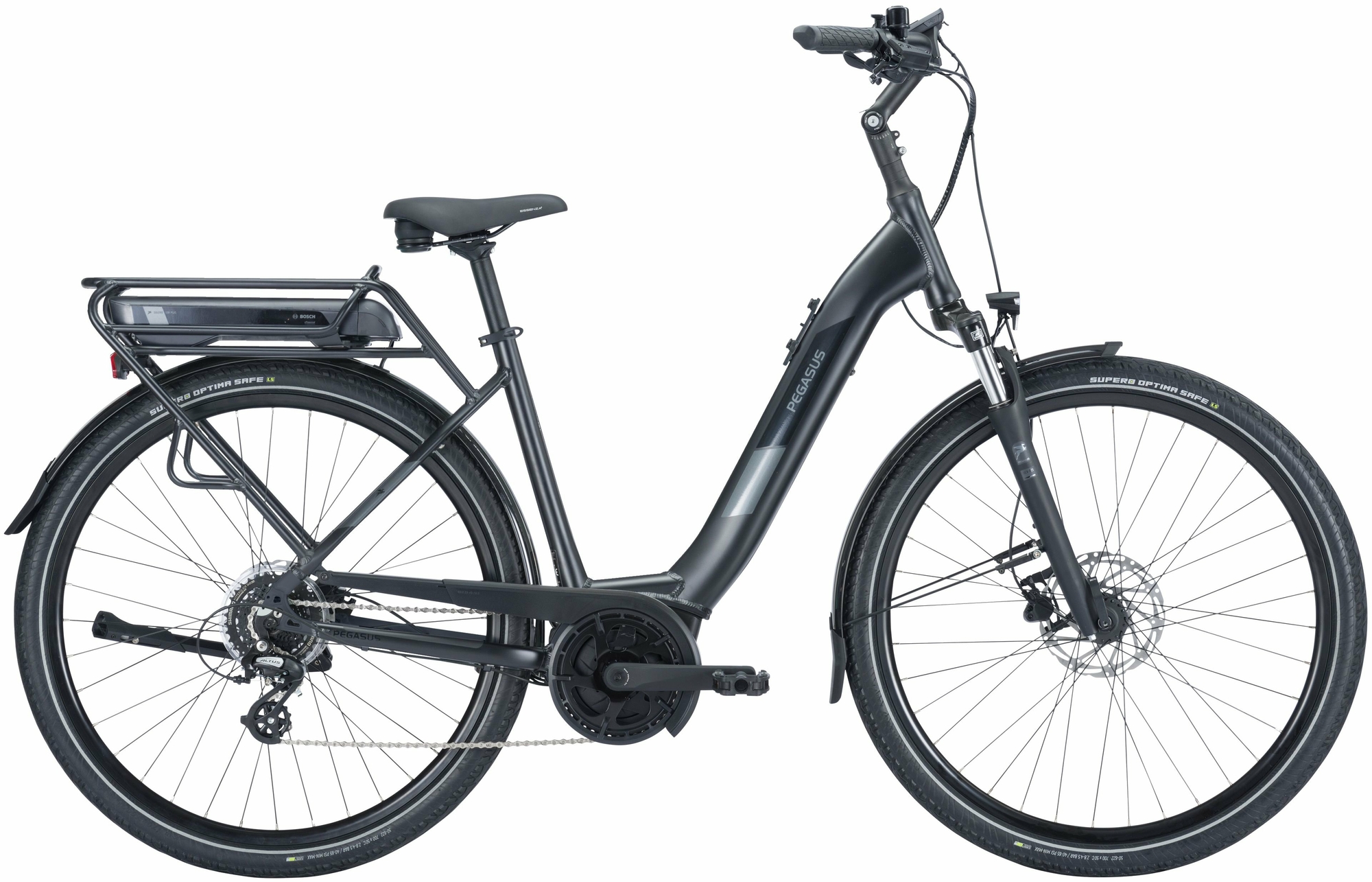 Pegasus Solero E8 Plus (500 Wh), 8-speed derailleur gear, women's bike, Wave, model 2024, 28 inches