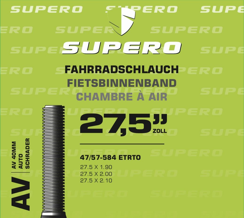 Supero bicycle tube 27.5 "Schrader40 47 / 54-584