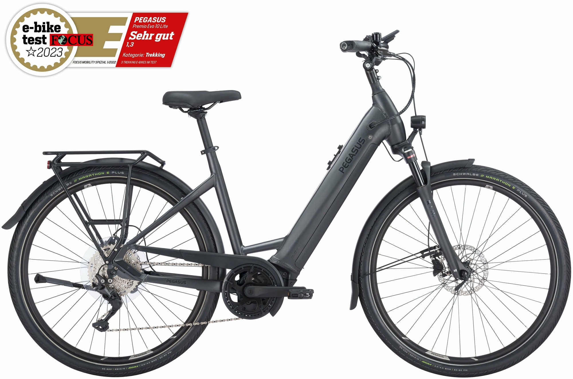 Pegasus Premio Evo 10 Lite (500 Wh), 10-speed derailleur gear, women's bike, Wave, model 2024, 28 inches
