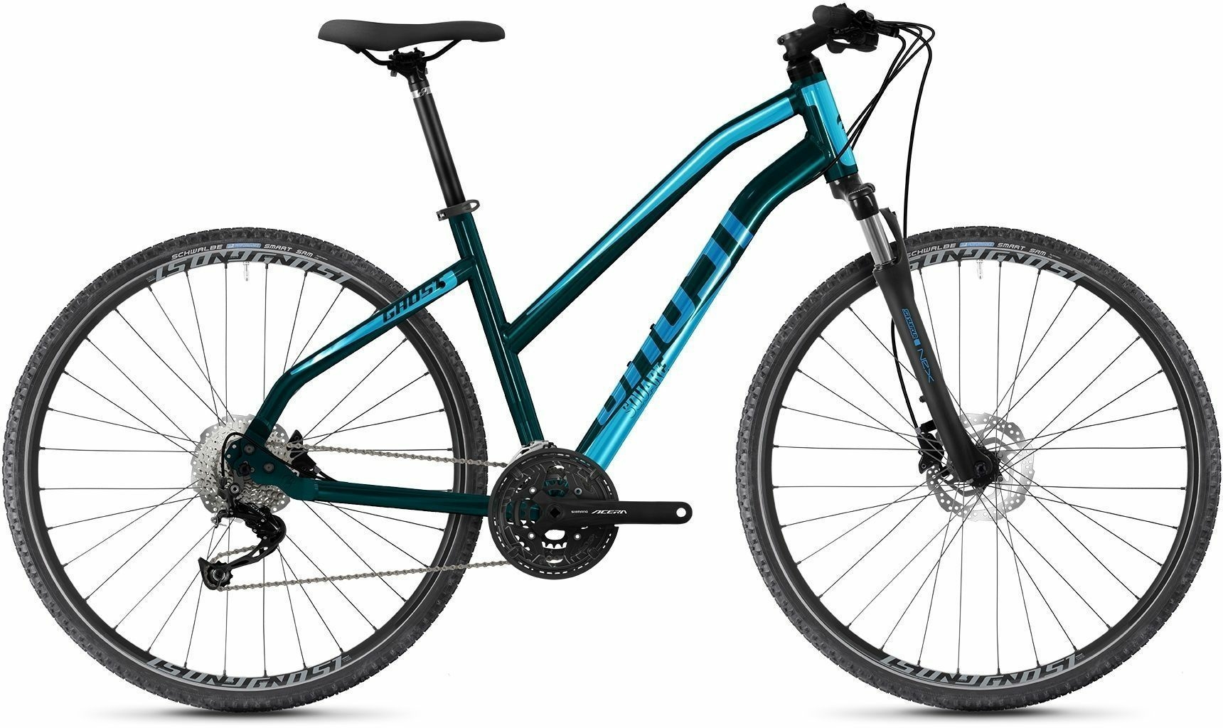 GHOST Square Cross Base, cambio a 9 rapporti, bici da donna, trapezio, modello 2021, 28 pollici